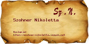 Szohner Nikoletta névjegykártya